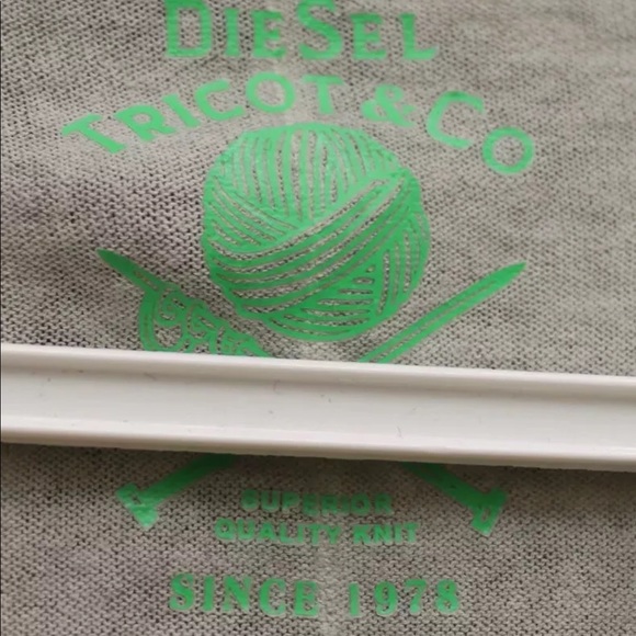 Diesel Tricot & Co Women Sweater Gray V-Neck XXL 100% Cotton Layering - Picture 7 of 9